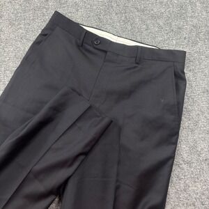 Santorelli Dress Pants 33W x 30L Navy Blue Luxury Serge Virgin Wool Romeo Men's